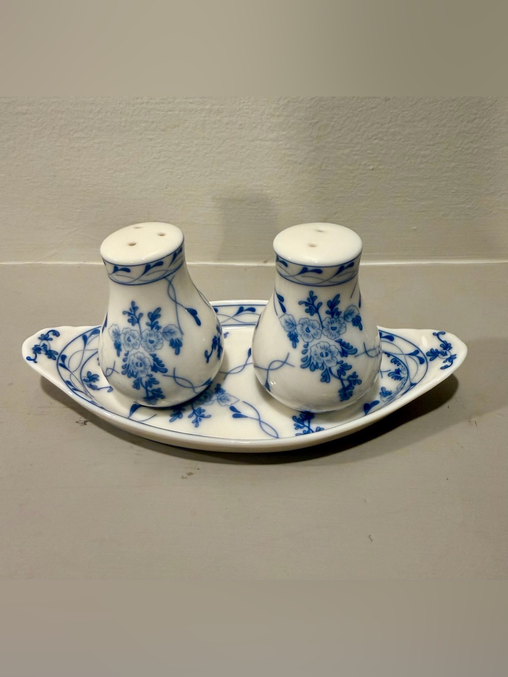 Skye McGhie Rose Brocade Porcelain Salt & Pepper Set